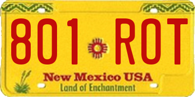 NM license plate 801ROT