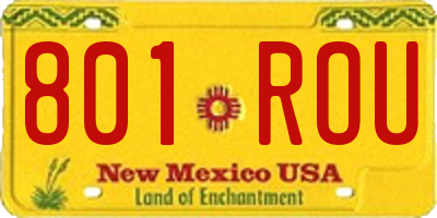 NM license plate 801ROU