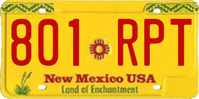 NM license plate 801RPT