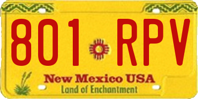 NM license plate 801RPV