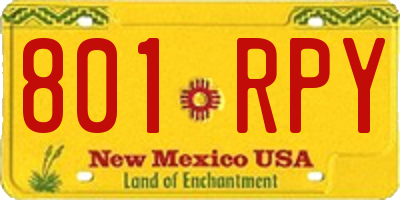 NM license plate 801RPY