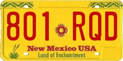 NM license plate 801RQD