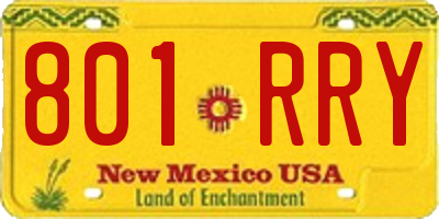 NM license plate 801RRY