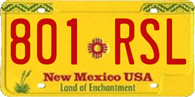 NM license plate 801RSL