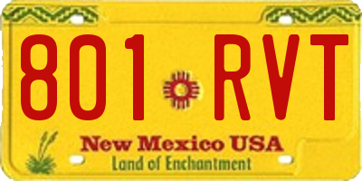 NM license plate 801RVT