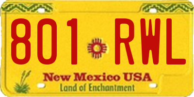 NM license plate 801RWL