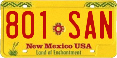 NM license plate 801SAN