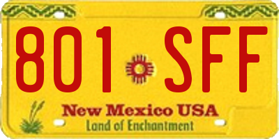 NM license plate 801SFF