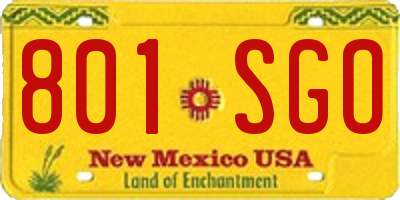 NM license plate 801SGO