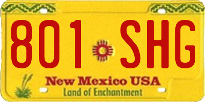 NM license plate 801SHG