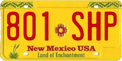 NM license plate 801SHP