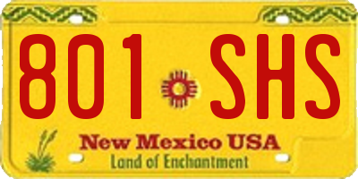 NM license plate 801SHS