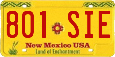 NM license plate 801SIE