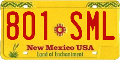 NM license plate 801SML