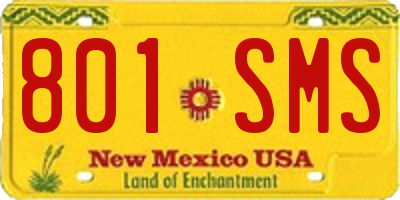 NM license plate 801SMS
