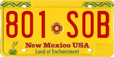NM license plate 801SOB