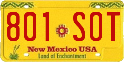 NM license plate 801SOT