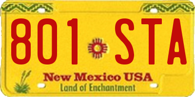 NM license plate 801STA
