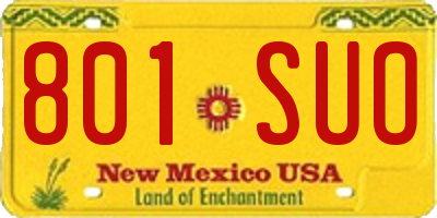 NM license plate 801SUO