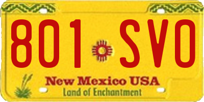 NM license plate 801SVO