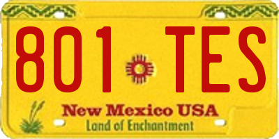 NM license plate 801TES