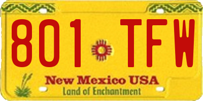 NM license plate 801TFW