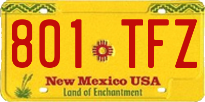 NM license plate 801TFZ