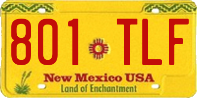 NM license plate 801TLF