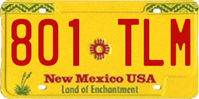 NM license plate 801TLM