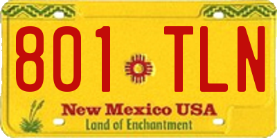 NM license plate 801TLN