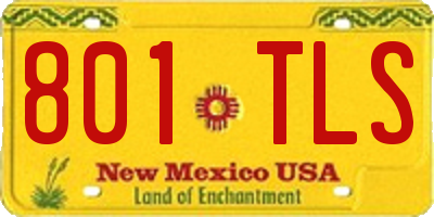 NM license plate 801TLS