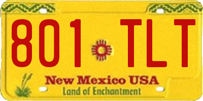 NM license plate 801TLT