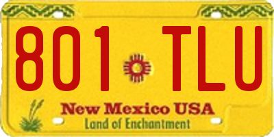 NM license plate 801TLU