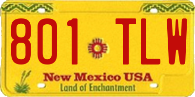 NM license plate 801TLW