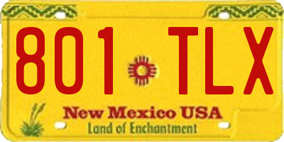NM license plate 801TLX