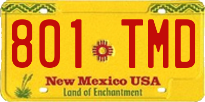 NM license plate 801TMD