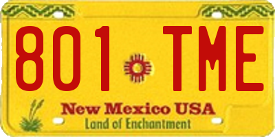 NM license plate 801TME