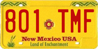 NM license plate 801TMF