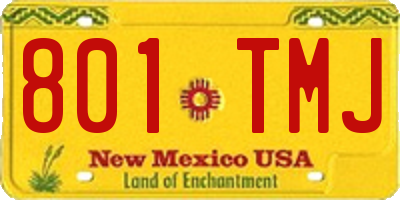 NM license plate 801TMJ