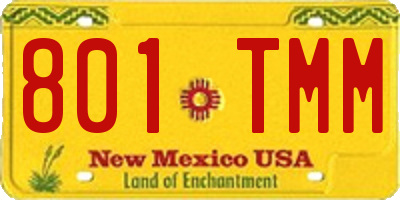 NM license plate 801TMM