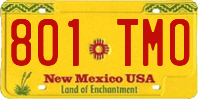 NM license plate 801TMO