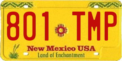 NM license plate 801TMP