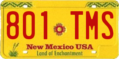 NM license plate 801TMS