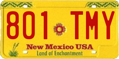 NM license plate 801TMY