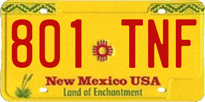 NM license plate 801TNF