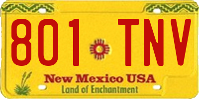 NM license plate 801TNV
