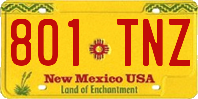NM license plate 801TNZ