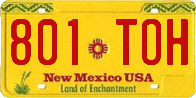 NM license plate 801TOH