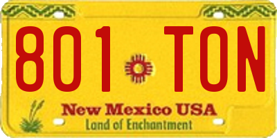 NM license plate 801TON