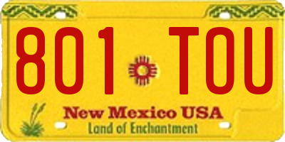 NM license plate 801TOU